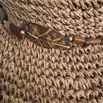Scala Natural Seagrass Straw Woven Floppy Sun Hat Wide Brim Beaded Band Boho Photo 6