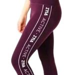 Zyia  Active Plum Logo Stripe Light N Tight Hi-Rise Crop 17" Size 2 C34 Photo 2