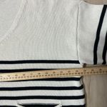 ZARA Striped Knit Top V Neck Elbow Sleeves Pockets Relaxed Fit Photo 2