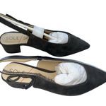 Sole Society Maelie Slingbacks Women's 7.5 M Taupe Suede Low Black Heel Photo 1