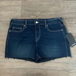 True Religion Jennie Mid Rise Raw Hem Shorts - Size 31 - Dark Scorched Wash NWT Photo 3