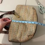 Fossil  Multi Colored Woven Brown Leather Top Handle Crossbody Medium Bag Photo 13