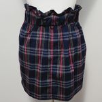 Buckle Bebop navy red plaid paperbag mini skirt size small Photo 4