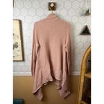 Elan  Light Pink Open Front Draped Ribbed Cardigan - Size - Large Photo 1