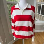 Vintage Towncraft Red and White Striped Collared Polo Sweater Size Large Photo 7