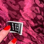 SheIn Woman’s Wrap Burgundy Red Satin Leopard animals print long sleeve Dress ~ NWTS Photo 8