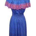 Lilly Pulitzer NWT Off Shoulder Smocked Flutter Fiesta Dress Blue Kalama Size S Photo 7
