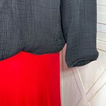 Chico's  Textured Silk Mandarin Collar Open Front Bomber Jacket Black Large 12 Photo 5