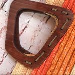 Sun N Sand Orange Wicker Bag with Wood handles Photo 2