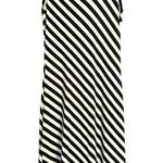 Nina Leonard Black and White Striped Dress with Crocheted Hem Size M Photo 0