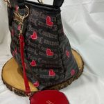 Juicy Couture  Black Tote with Pink Hearts‎ Valentines edition w/heart coin pouch Photo 6