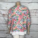 Talbots Woman NWT Size 2X Floral Print - Chiffon Hemline Sweater Top Blouse Photo 2