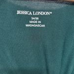 Jessica London Womens Babydoll Tunic 34/36 Teal Pleated Crisscross Empire Waist Photo 4