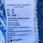 American Eagle NEW Fair Isle Snowdrift Oversized Knit Crop Sweater in Blue White Photo 5