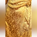 Lulus  Size Large Iconic Mustard Yellow Satin Faux Wrap Mini Dress NWT Photo 4
