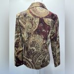 Chico's Chico’s Paisley Boho Jacket Chocolate Brown Satin Button Front Blazer Size 1/Med Photo 6