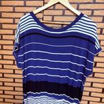 Ava & Viv  Blue And Black Stripe Short Sleeve Maxi Dress Size 1X Photo 2