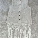 Miss Me Sleeveless Lace Top W\Fringe Trim Color White Size M NWT Photo 5