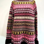 Multicolor Fair Isle Apres Sweater Mock Neck Tunic New York & Company Cabincore Size L Photo 0