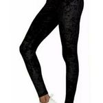 PINK - Victoria's Secret  Ultimate Black Crushed Velvet Leggings Size S Photo 0