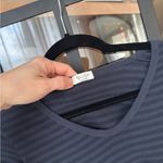 Brandy Melville John Galt  leah long sleeve top striped scoop vneck neutral tee Photo 2