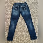 Vigoss  Dark Wash Skinny Jeans with White Trim Details size 2 Photo 5