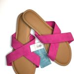 Old Navy Bright Pink Cross Strap Slide size 7 Photo 4