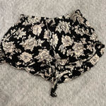 Brandy Melville  Black and Cream Floral High Waist Shorts Photo 0