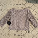 MARINA for Bloomingdale’s crop silver taupe top sz S Gray Photo 7