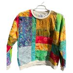 Old Navy  Patchwork Batik Print Sweatshirt Multicolor Crewneck Women’s Size L Photo 2