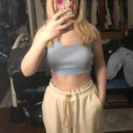 Cider Light Blue Sleeveless Crop Top Photo 0