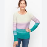 Talbots NWT SHAKER STITCH BATEAU NECK SWEATER - SPRING OMBRÉ Photo 1