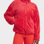 All In Motion Women’s High Pile Fleece 1/2 Zip Pullover -  Coral Lava Large New Photo 0