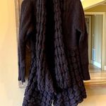 Chunky Knit Crochet Sweater Eggplant Deep Purple Cardigan Cozy Womens M Wool Size M Photo 0