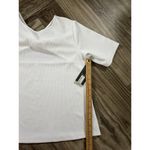 Worthington Women Top 1X White Crop Cutout Twist Fitted Short Sleeve Photo 6