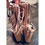 Free People  Solstice Fringe Wedge Blush Size 39 Photo 11