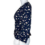 Heartloom  Blouse Womens Small Navy Blue Ditzy Floral Flowers Boho Cottagecore‎ Photo 2
