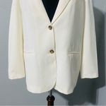 ZARA Blogger’s Fav Oyster White Straight Cut Out Blazer with Lapel Collar Sz XL Photo 8