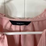 NWOT Dokotoo women’s light pink ruffle‎ tie neck pocket mini dress summer medium Photo 3