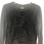 Cuddl Duds  Crew Neck Velvet Black Sweater Size Small Photo 2