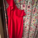 ZARA  Red Dress-One Shoulder Ruffle Pencil Photo 5