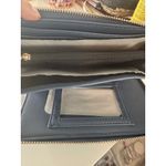 Betsey Johnson  Denim Floral Embroidered Zip Around Wristlet Wallet Boho Chic Photo 5