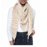 INC International Concepts Triangle Zebra Print Scarf Wrap Natural Beige Mocha Tan Photo 8