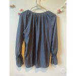 Ramy Brook  Noria Pale Blue Top with Bell Sleeve and Tassel Blouse Photo 5