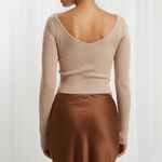 PacSun Beverley and Beck Ribbed V-Neck Sweater Top Cropped Long Sleeve Autumn M Photo 1