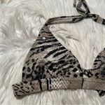 Hermanny Bikini Top Beige Black Zebra Print Sequins 6 Tan Photo 1