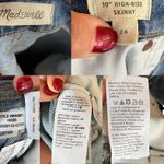 Madewell 10" High-Rise Skinny Jeans Button Down Hem Distressed Denim 26 EUC Photo 6