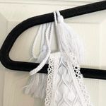 Serra White Lace Cover Up Tassel Tie Sleeveless Dress Size L Crochet Feminine Photo 5