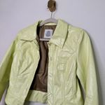 Urban Outfitters Xander Vinyl Cropped Jacket in Lime Photo 8