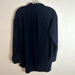 Banana Republic  Womens Button Down Dress Shirt Size Medium Navy Silky Photo 2